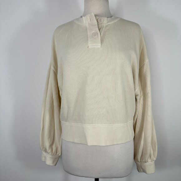 Rails Erin Henley Lightweight Sweatshirt In Putty Ecru Size S - Picture 3 of 12